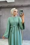 BTK SENEM ABAYA 7135 mint yeşili