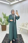 Zümrüt Premıum Fulya Abaya Tulum Takım Tesettür Giyim